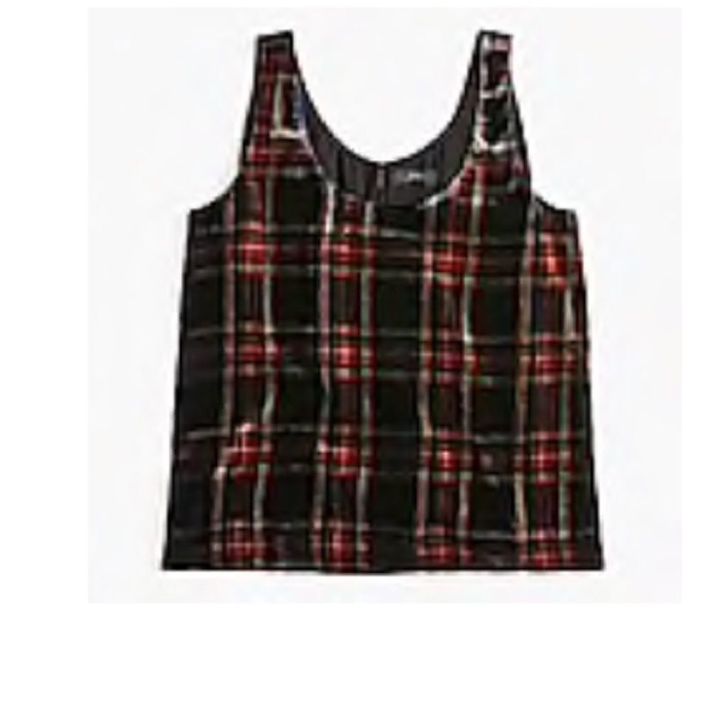 Tartan pattern velvet tank NWT sz 4 J.crew